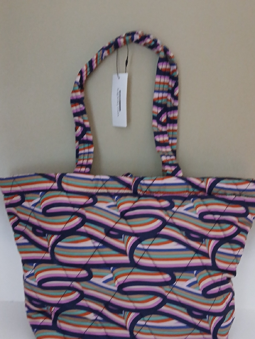 Vera Bradley Small East West Tote- Retro Ribbons